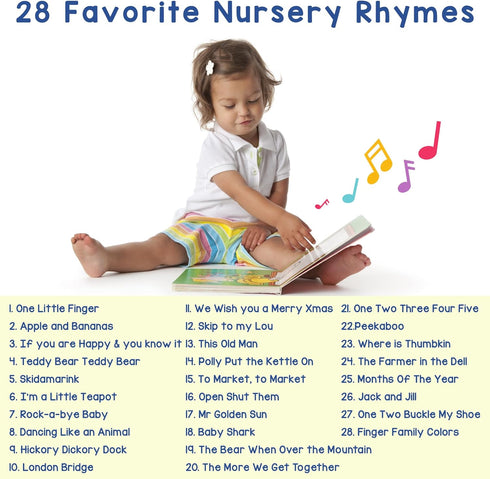 28 28-Button 1-3 LEARNING BUGS Fun Favorite Nursery Rhymes Sing Along with Nursery Rhymes, Musical Books for Toddlers