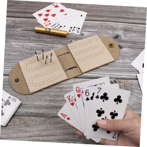 1 Set Cribbage Board Multifunctional Score Board, Portable Game Bag for Cards Game Accessory