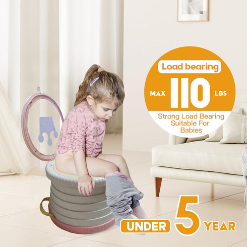 Portable, Foldable Potty seat for Toddler, Training Toilet Seat Emergency Toilet The Bottom Has the Function of Storing