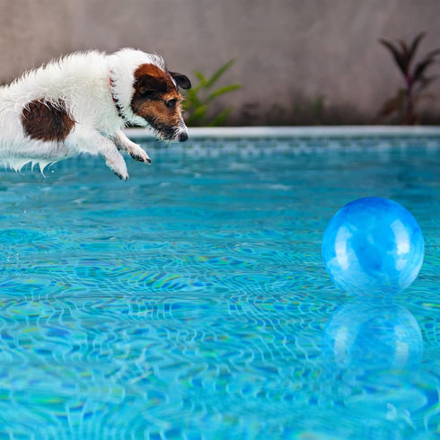 Sotiff 2 Pcs Colorful 8.5 Inch Marbleized Bouncy Balls - Inflatable Balls for Adults Pet Party Supplies