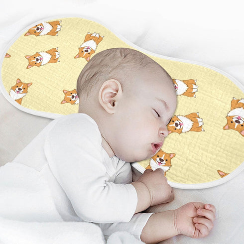 Cute Corgi Dog Pattern Muslin Burp Cloths for Baby, 2 Pack Soft 100% Cotton Washcloths Bibs for Boy Girl