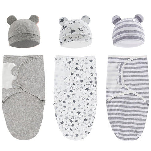 ATONGQI 3-Pack Organic Baby Swaddle Sleep Sacks - Newborn Swaddle Sack - Ergonomic