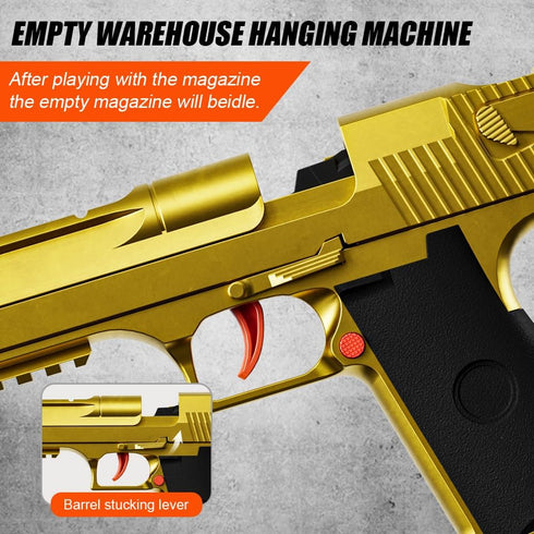2 Pack Shell Ejecting Toy Gun - Semi-Automatic Handgun with Shell Ejection and Auto Rebound, Toy Foam Blasters & Stress