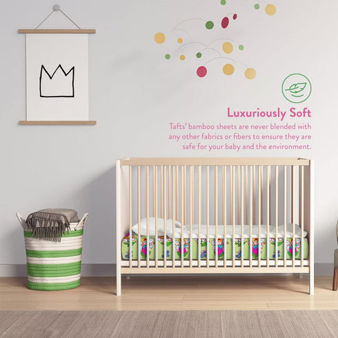 100% 8 Inch 360 (28 52 Tafts Viscose Fitted Crib Sheets, Girls, Boys & Unisex, Deep Pocket, Standard Crib & Toddler