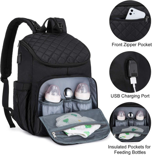 Backpack Backpack LOVEVOOK Diaper Bag Large Capacity Baby Bag with Portable Changing Pad, Multifunction Baby Travel