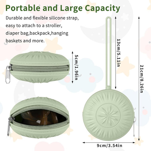 2 Pack senbowe Silicone Pacifier Holder Case, Newborn Baby Portable Silicone Pacifier Case Cover Pouch for Diaper Bag