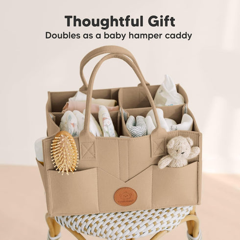 KeaBabies Taupe Diaper Caddy Organizer - Portable Baby Organizer for Nursery, Car Storage, and Gift Basket