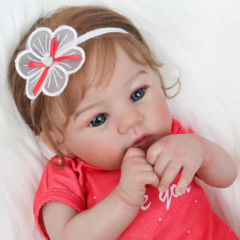 18 Inch Set 3+ WOOROY Realistic Reborn Baby Dolls - Lifelike Newborn Baby Girl, Real Baby with Soft Weighted Body, Real