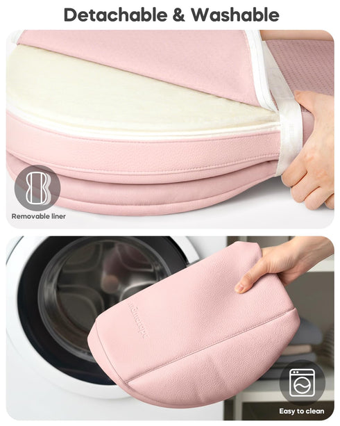 Table,28"X16",Pink Baby Changing Pad with Waterproof & Wipe-Clean, Non-Slip PU Diaper Changing Pad, Adjustable Safety