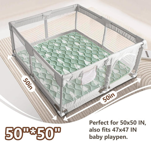50x50 Baby Play Mat, Playpen Mat with Super Soft Touch, Activity Mats with Upgraded Anti-Slip Bottom, Machine Washable
