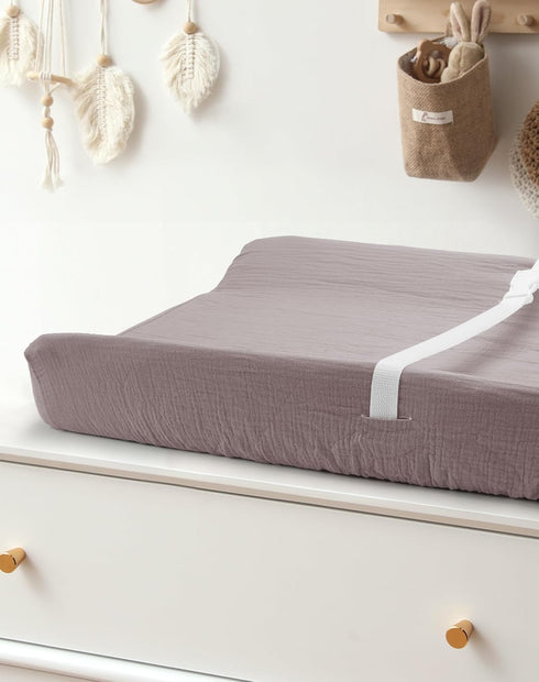 2 Pack, Changing Pad Cover for Baby Boy Girl Muslin Changing Table Pad Covers with Boho Style, Neutral Nursery Bedding