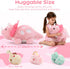 17.6in Mommy 3 Pink Dinosaur Toys for Girls, Dinosaur Stuffed Animal with Baby Dino Plush(Triceratops, Stegosaurus