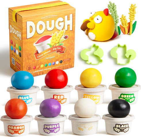 Jar Melo Wheat Modeling Dough 8 Packs Non-Toxic & Safe Dough with