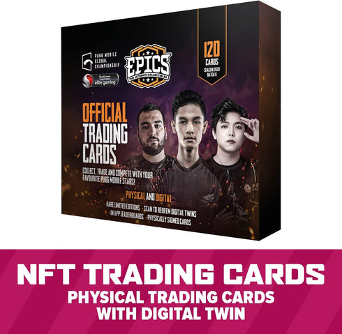 Epics PUBG Mobile NFT Hybrid Trading Cards - Box of 120 Trading Cards, Black