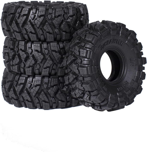 1.0 Mud Tires 64 * 25mm Soft Sticky for TRX4M 1/18 1/24 RC Crawler Axial SCX24 FMS FCX24, Double Layer Sponge