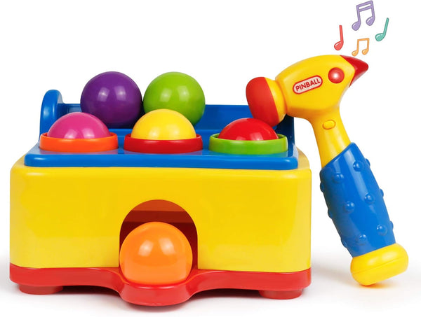 Bambiya Ball Popper Game with Hammer Toy – Fun Lights and Sound Effects – Baby Toy for Kids 3+ Year Old
