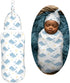 Sets Whales with Fishes Newborn Swaddle Blankets Hat Soft Baby Receiving Blanket Swaddle Sack for Baby Shower Infant