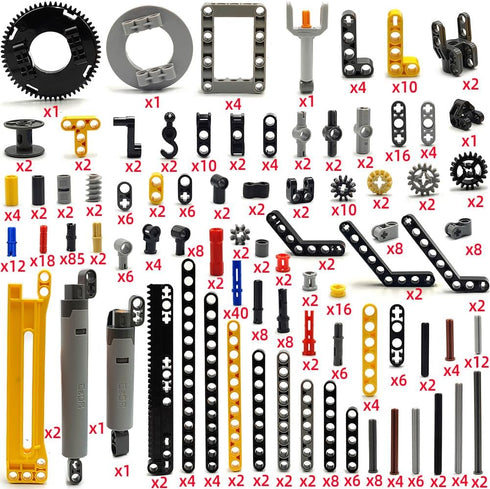 ZHX Technical Parts Beams Axles Connectors Bricks Sets - 457 Pieces for Technic Car MOC Building Block Toys