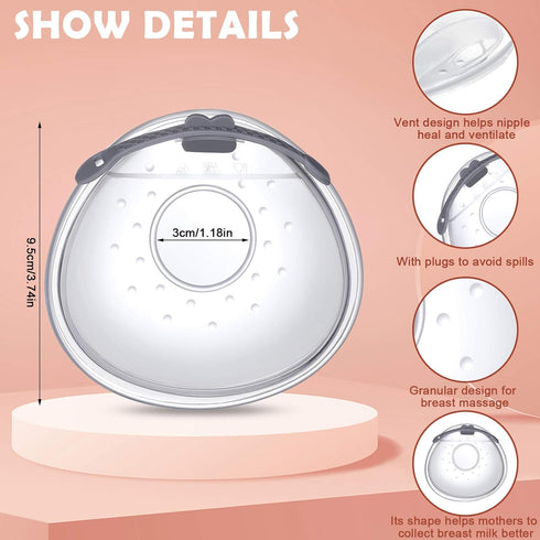 Breastfeeding-2 Lictin Breast Shell Breastmilk Collector for Pcs Silicone Breast Pad Nursing Cup Milk Saver for Nursing