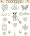 Rhinestone Bling Decoration Charms, Luxury Cute Jewelry Shoe Accessories for Women and Girls (Gold)