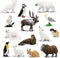 Toymany 14PCS Tiny Polar Animal Figurines, Plastic Arctic Animal Set for Kids Birthday Party Gifts