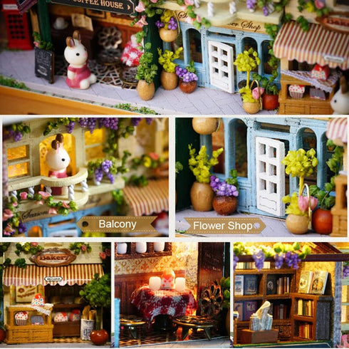 Spilay DIY Miniature Dollhouse Wooden Furniture Kit, Handmade Mini Iron Box Theater Model, 1:24 Scale Toys