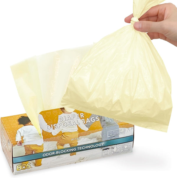 BOS Odor-Sealing Dirty Diaper Trash Bags - Disposable Bags - Scent &