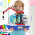 2-in-1 Playset, CUTE STONE Toy Boat & Tower Crane Cargo Ship with Lights/Sounds | Push-Go Transport Ship & Construction
