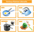 Funpynani 130Pcs Playset, Kitchen Toddler Pretend Cooking Play Pots, Pans, Utensils Cookware, Daily Food Fruit Veges