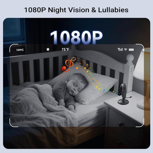 Envilink 1080P 2-Way 8 Upgrade Smart WiFi Baby Camera with APP, Video Baby Monitor with Camera and Audio, Cry