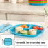 US Acrylic Harmony 3-Compartment Kids Tray Set of 12 - 4 Calypso Colors, BPA-Free, Dishwasher Safe
