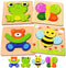 Bekayshad 4 Pack Wooden Puzzles for Toddlers, Animal Jigsaw Toys, Gifts for 1-3 Year Old Boys Girls, Educational