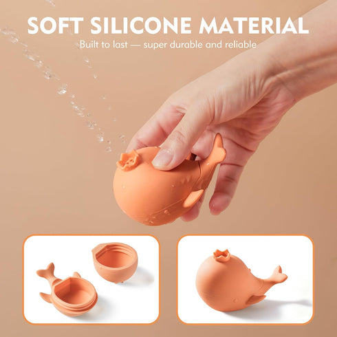 8Pcs Set MarcZero Princess Silicone Bath Toys for Toddlers Kids Babies,Bathtub Water Toys,Soft Squeezable Easy-Grip