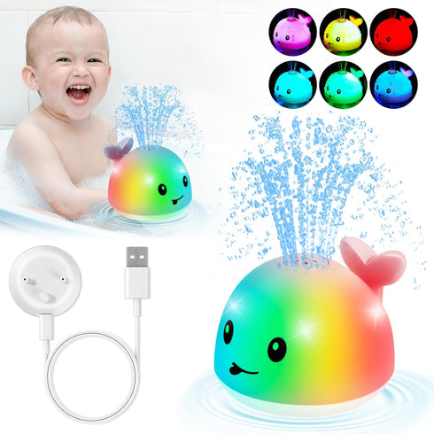 1-3, 6-12 1 Gigilli Baby Girl Bath Toys, Light Up Whale Sprinkler Bath Toys for Kids Ages Pool Water Table Bathtub