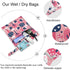 visesunny 2Pcs Hedgehog Forest Wet Bag with Zippered Pockets Washable Reusable Roomy