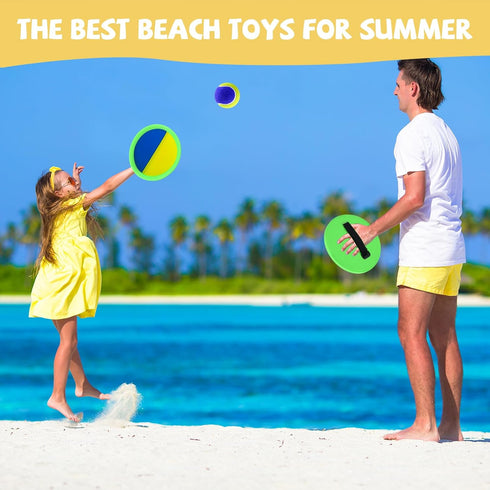 Set 4 3 Sets, Sets Outdoor Games - Beach Toys, Toss and Ball with Paddles and Balls, Perfect Yard Games Playground
