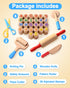 26 36 Wooden Dough Tools Kit for Kids, Dough Accessories with Rolling Pins, Pizza Cutter, Safety Scissors & Letter