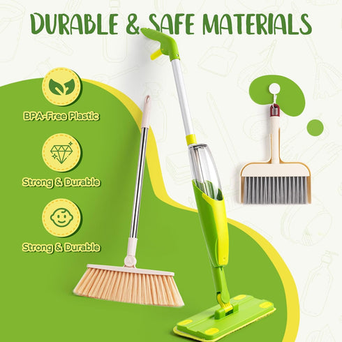 Set,Mini Set 3+ Kids Cleaning Toy Spray Mop Montessori Toys Pretend Play Cleaning Tool for Toddlers with Spray Mop
