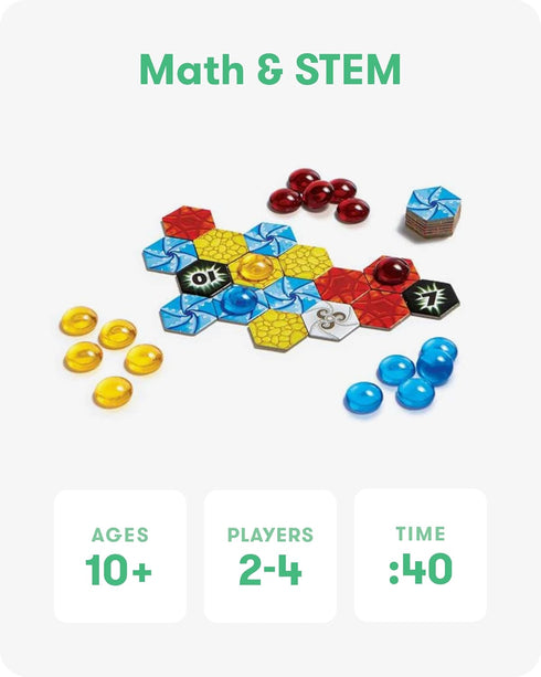10+ 92 56 14 4 2 2-4 SimplyFun Matter Board Game Area Control Strategy Game for Teens and Adults Ages Includes Game