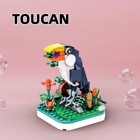 900 Apostrophe Games Majestic Birds Model Building Block Kit - Pieces - Six Unique Bird Models for Kids and Adults