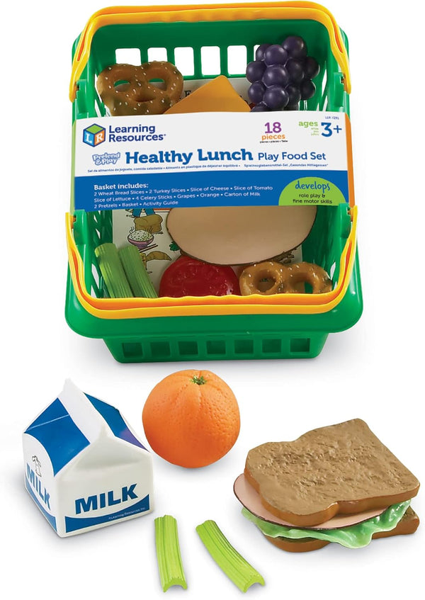 Learning Resources Healthy Lunch Basket - 17 Pieces, Ages 3+ Pretend Play