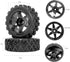 RC Station 12mm Hex Wheels and Tires for 1/12 1/14 1/16 1/18 RC Off Road Buggy Rally, Preglued 4PCS