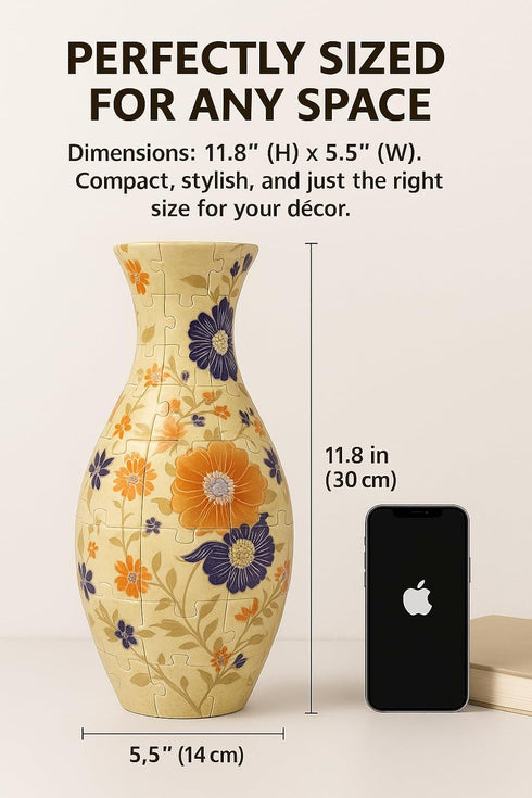 Enirunly 3D 160-Piece Puzzle Vase Curved Plastic Jigsaw with Detachable Water Cup DIY Decorative Flower Vase for Adults