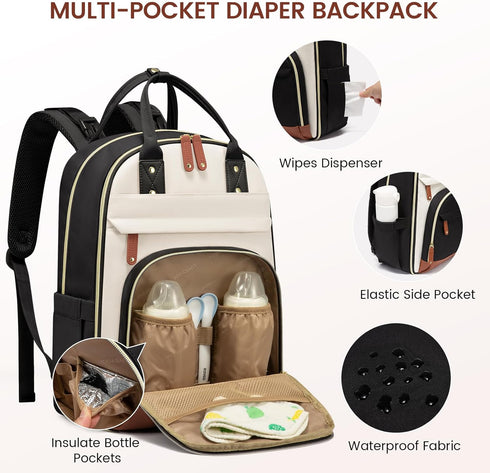 Backpack, Backpack LOVEVOOK Diaper Bag Baby Bag with Changing Pad, Large Diaper Boy Girl, Waterproof Baby Registry Bag