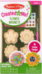 Melissa & Doug Created by Me! Flower Wooden Magnets Craft Kit - 4 Designs, 4 Paints, Stickers, Glitter Glue
