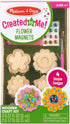 Melissa & Doug Created by Me! Flower Wooden Magnets Craft Kit - 4 Designs, 4 Paints, Stickers, Glitter Glue