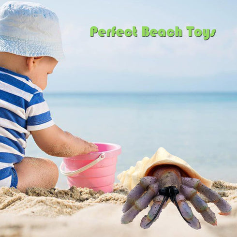 Gemini&Genius Sea Animal Hermit Crab Action Figure Toy for Kids, Realistic Ocean Crab Educational Role Play Toy