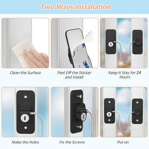 AOSITE Mini Fridge Locks for Kids, No Drill Refrigerator Locks for Child Safety, 2 Pack