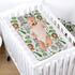 Tropical Jungle Safari Animals Changing Pad Covers, Elephant Giraffe Zebra Lion Hippo Diaper Change Sheets