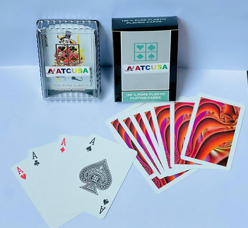 ATCUSA 100% Pure Plastic Playing Cards | HD Poker Deck for Outdoor Camping, Travel, and Card Games (12)